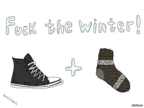 Great idea with: - Winter, Sneakers, Socks, Idea, Оригинально