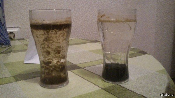 Вода из крана(слева) и фильтра(справа)