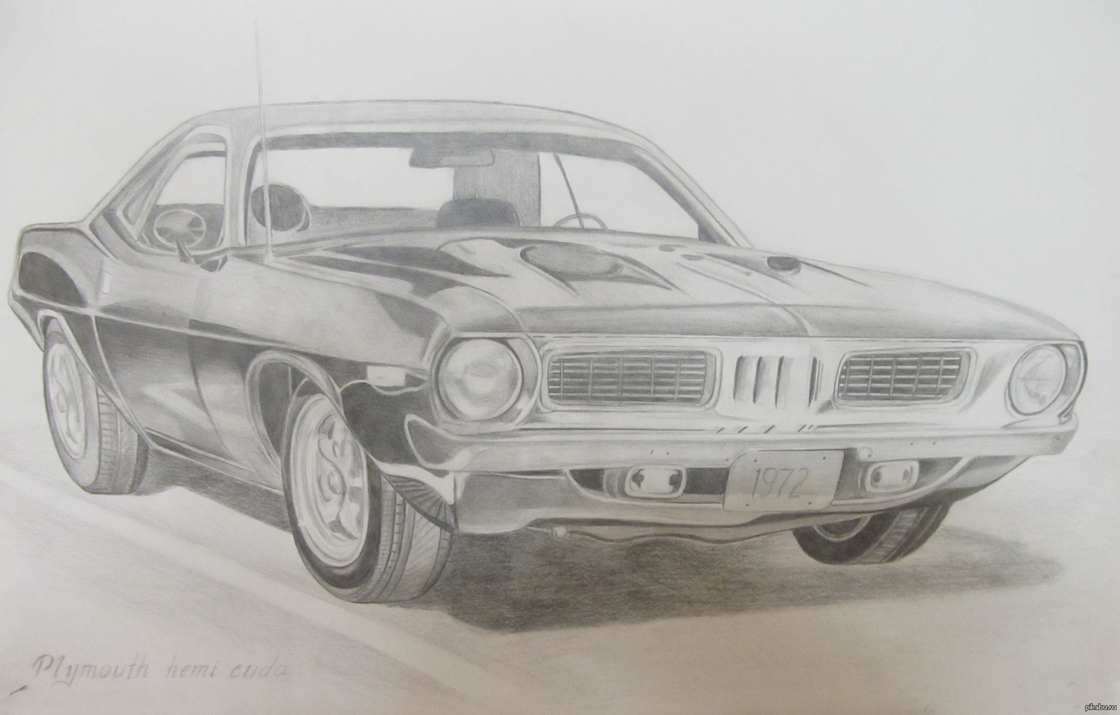 In support of the tag mine - My, Creation, Drawing, Muscle car, Plymouth hemi cuda