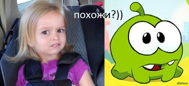 Заметил небольшое сходство)) - Ням-Ням, Cut the Rope, Девочка, Сходство