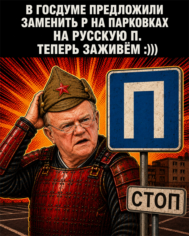 В Госдуме предложили заменить P на парковках на русскую П. Нафига? :)))