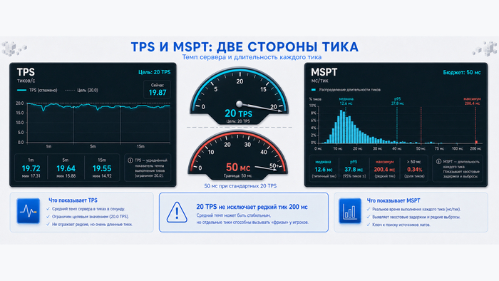 MSPT и TPS сервера Minecraft: как правильно читать тайминги