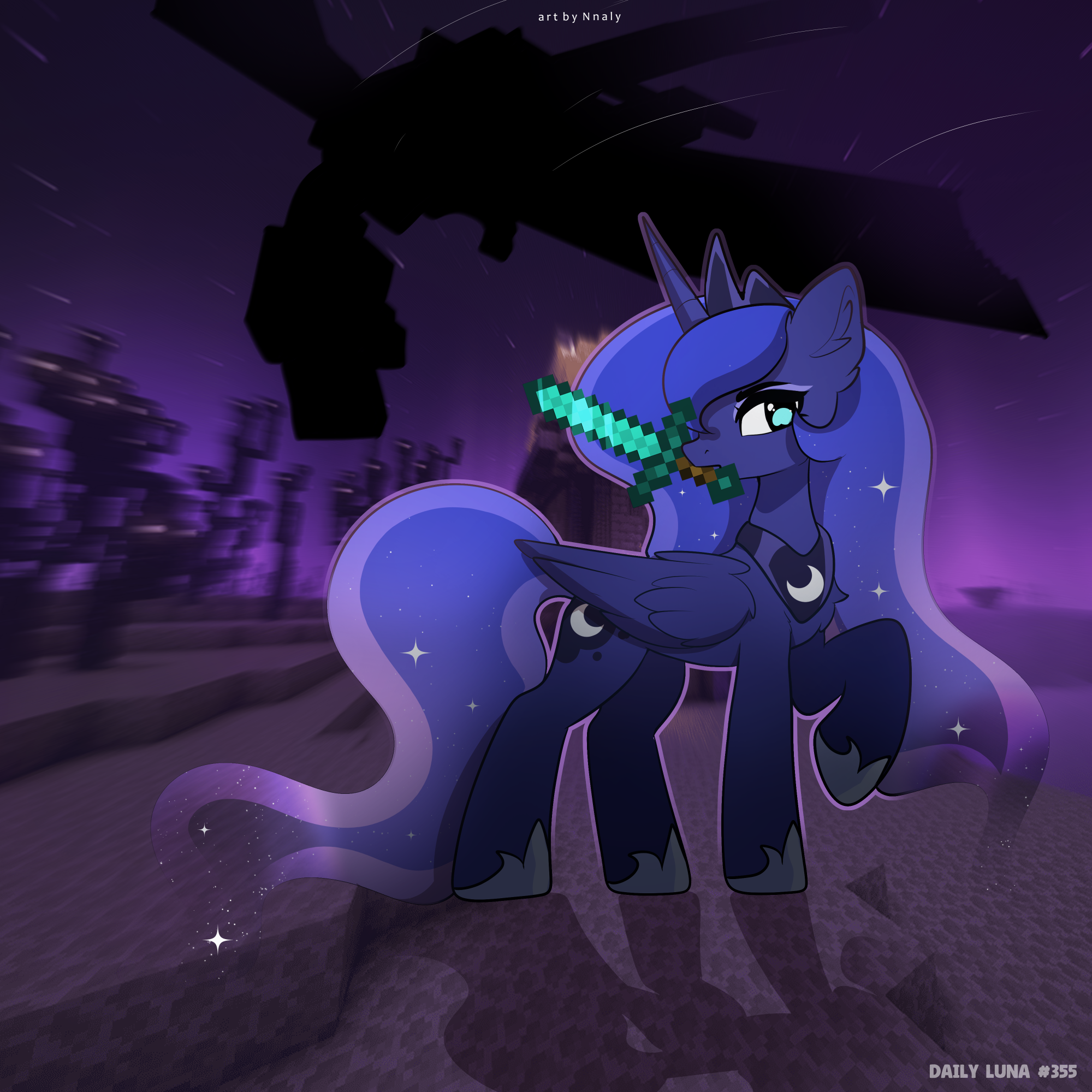 Post #14274876 - My little pony, Princess luna, Nnaly, Minecraft