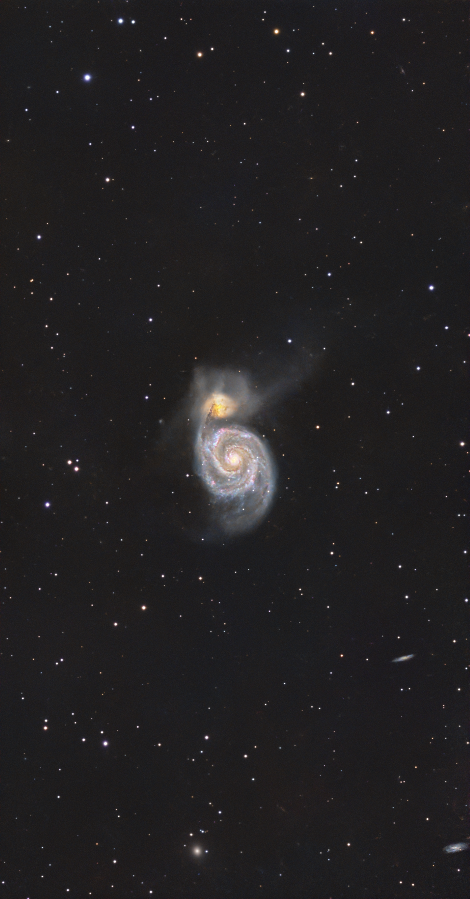 M51. Галактика Водоворот - Серия Астрофотографии, Моё, Астрофото, Астрономия, Телескоп, Галактика, Длиннопост