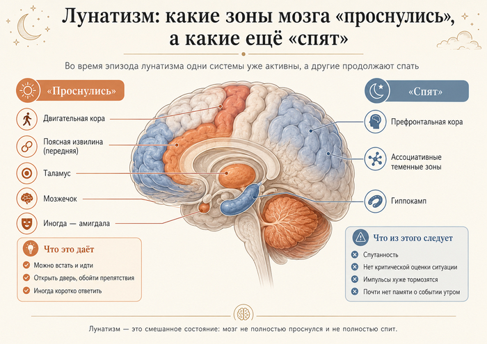 Почему лунатики ходят во сне по дому?