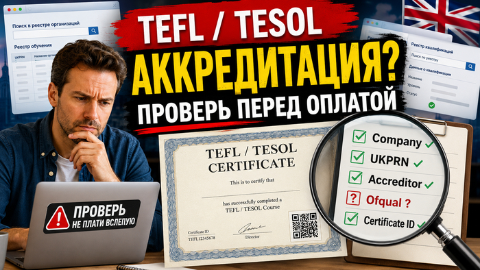 Как проверить аккредитацию TEFL/TESOL-курса перед оплатой: реестры и подлинность сертификата