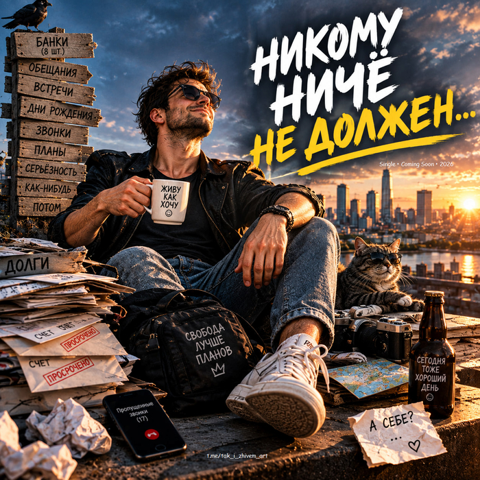 ЖИВУ КАК ХОЧУ, СВОБОДА ЛУЧШЕ ПЛАНОВ, СЕГОДНЯ ТОЖЕ ХОРОШИЙ ДЕНЬ <!--noindex--><a href="https://pikabu.ru/story/nikomu_nichyo_ne_dolzhen_14314787?u=https%3A%2F%2Ft.me%2Ftak_i_zhivem_art&t=https%3A%2F%2Ft.me%2Ftak_i_zhivem_art&h=41d0751eca1ee833961a78ad280ad1b70c6a4801" title="https://t.me/tak_i_zhivem_art" target="_blank" rel="nofollow noopener">https://t.me/tak_i_zhivem_art</a><!--/noindex-->