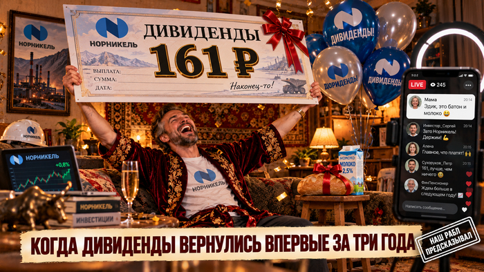 «Норникель» вернул дивиденды. На 100 акций хватит на батон и молоко
