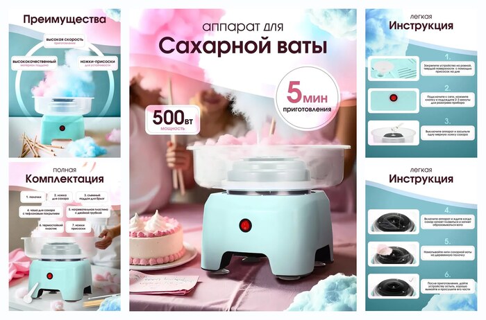Аппарат для приготовления сахарной ваты/домашний аппарат для сахарной вата/сахарная вата/для детей, праздников