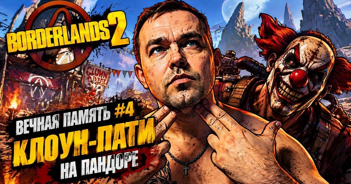 Borderlands 2 | Вечная память #4: Клоун-пати на Пандоре - Моё, Компьютерные игры, MMORPG, Arpg, RPG, Видео, Видео вк