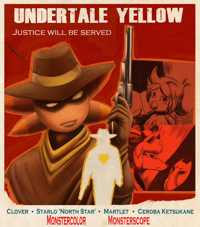 Undertale Yellow в стиле старого постера