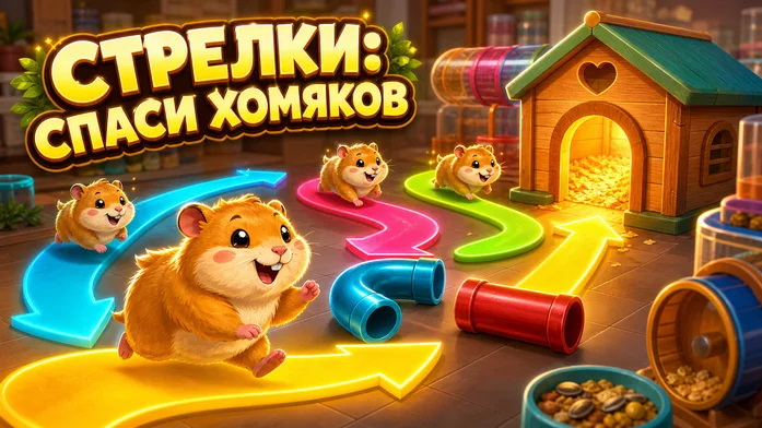 Стрелки: Спаси хомяков на Пикабу Игры