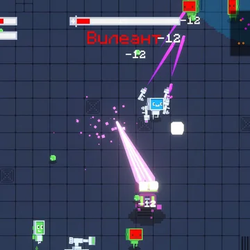 Glitch Hunter — это 2D-игра на выживание с бесконечными волнами врагов, турелями, роботами и ежедневными испытаниями. Играйте в браузере на ПК и мобильных устройствах. (скриншот 3)