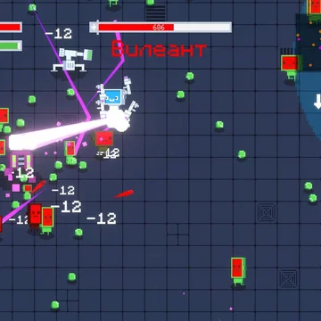 Glitch Hunter — это 2D-игра на выживание с бесконечными волнами врагов, турелями, роботами и ежедневными испытаниями. Играйте в браузере на ПК и мобильных устройствах. (скриншот 4)