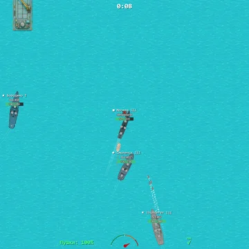 Корабли Онлайн — бесплатная браузерная PvP-игра про морские сражения. Выбирай линкор, крейсер или эсминец, используй торпеды, форсаж и ремонт. Играй в командном бою или королевской битве без регистрации! (скриншот 4)